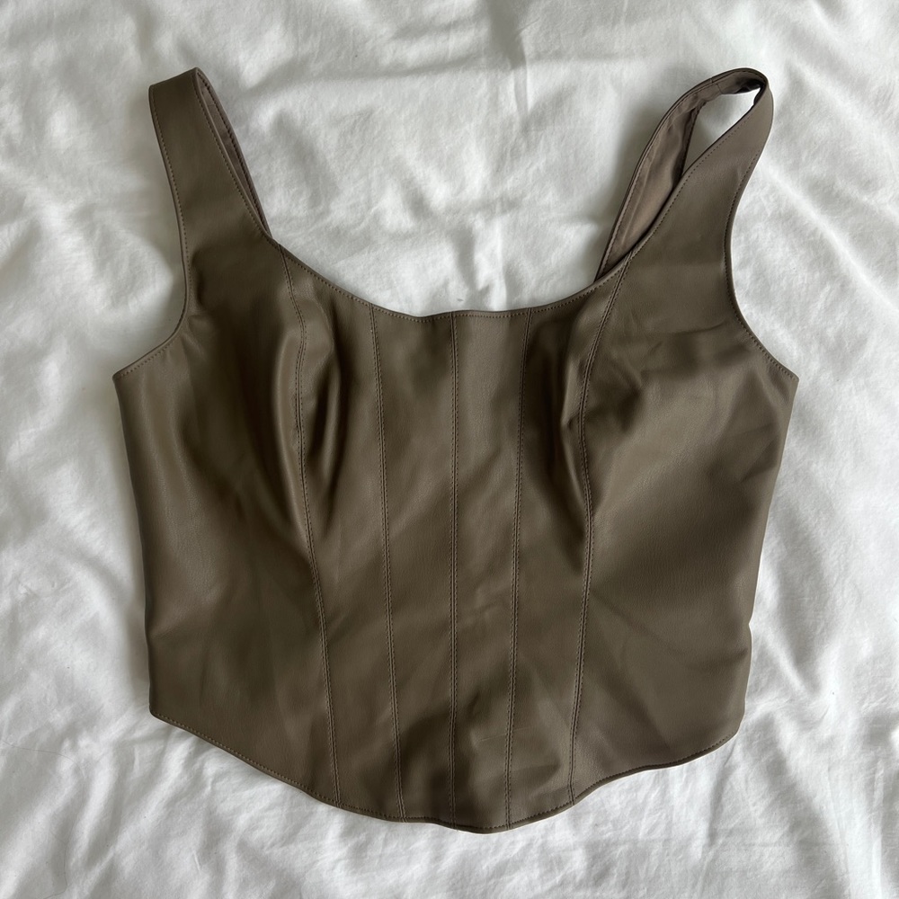 Abercrombie Vegan Leather Corset Top